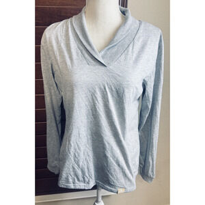 Emirates Airlines First Class Pajama Top Loungewear soft knit S/M Luxury Gray